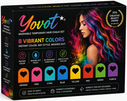 Yovot®  Washable Temporary Hair Chalk Set - Portable