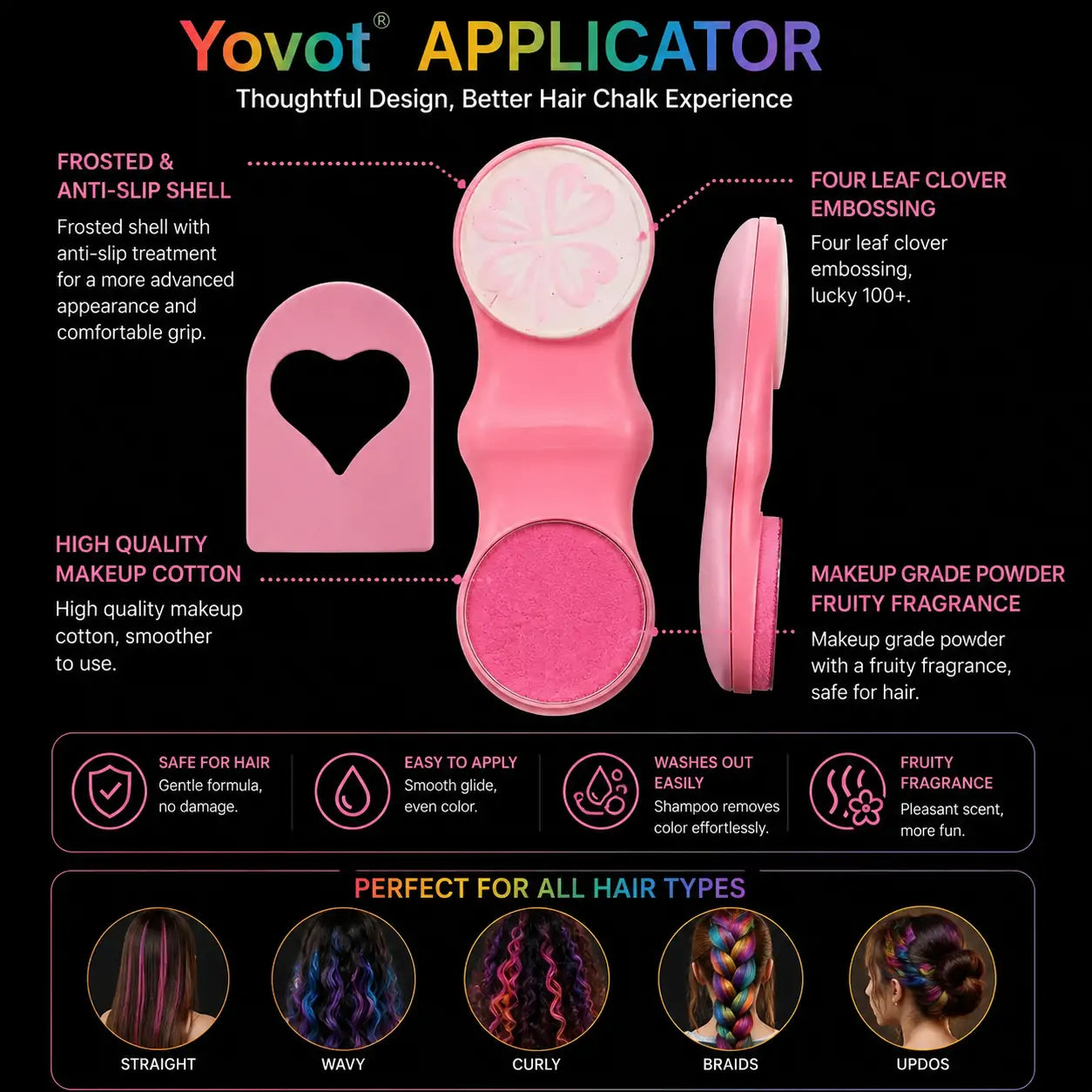 Yovot®  Washable Temporary Hair Chalk Set - Portable